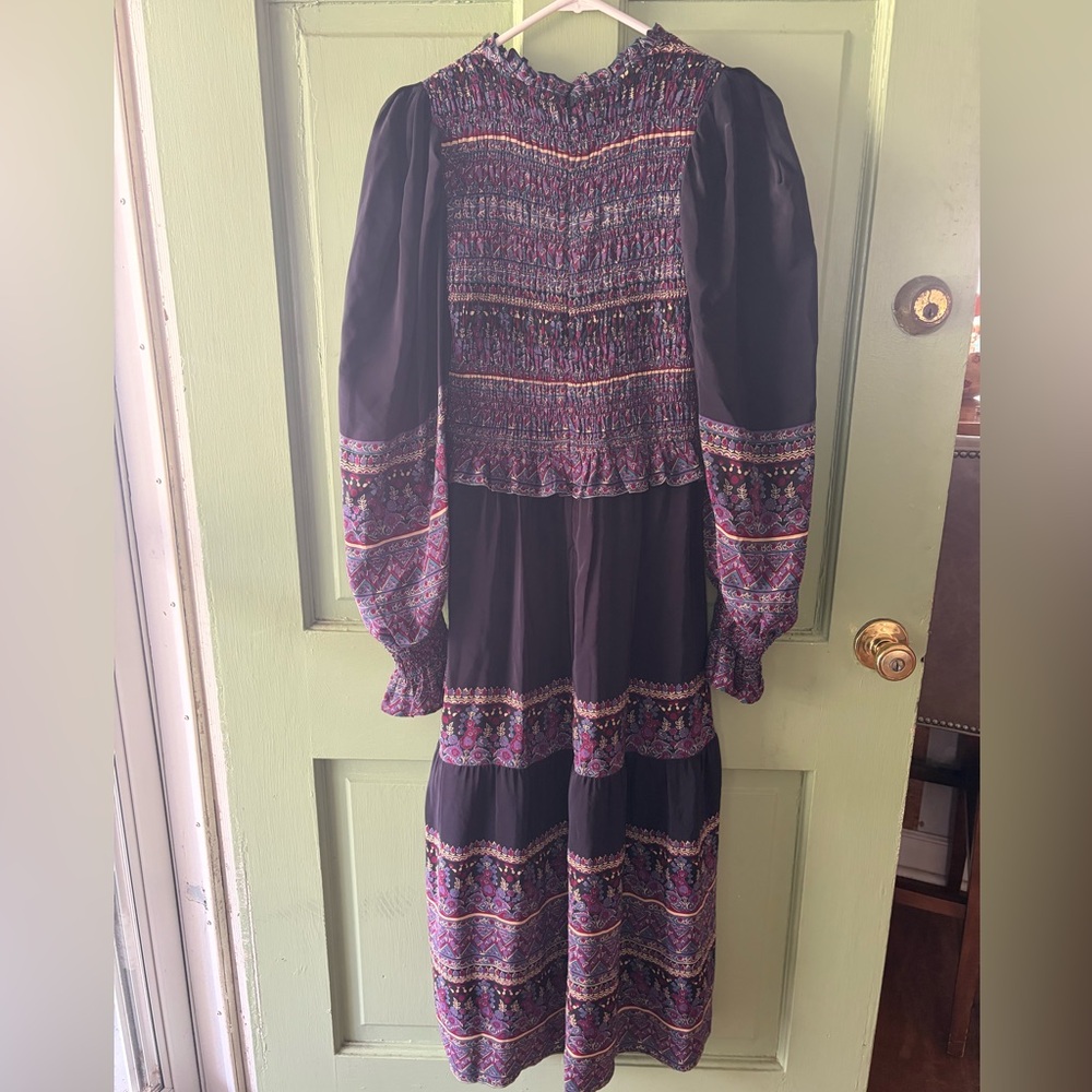 SEA smocked
Adella shirred printed silk crepe de chine midi dress, - Picture 7 of 7